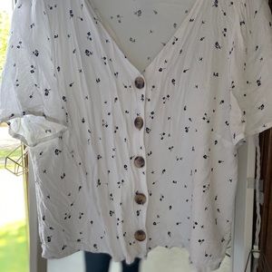 Floral Button Down Crop Top